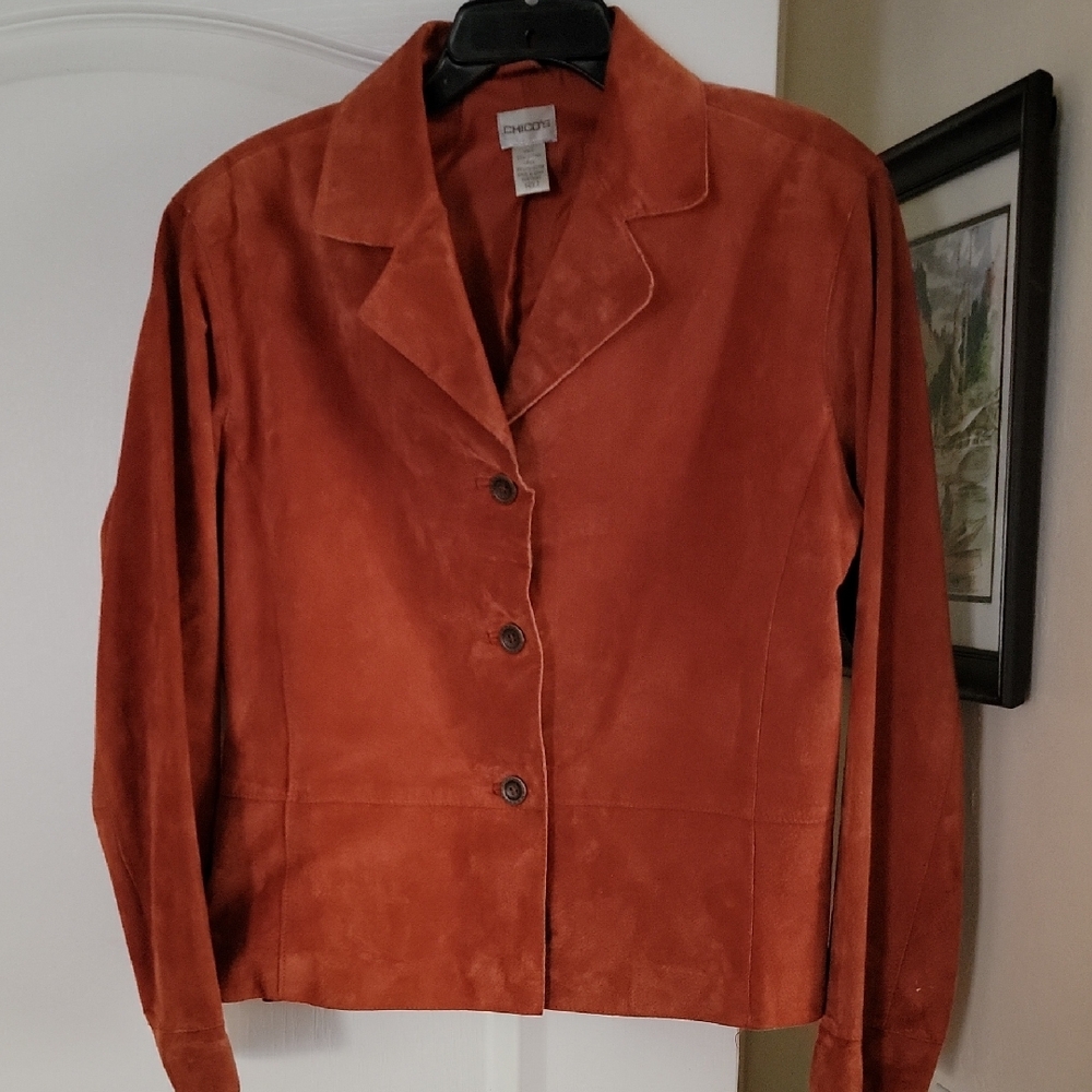 Chico's Women's Rust Suede Blazer